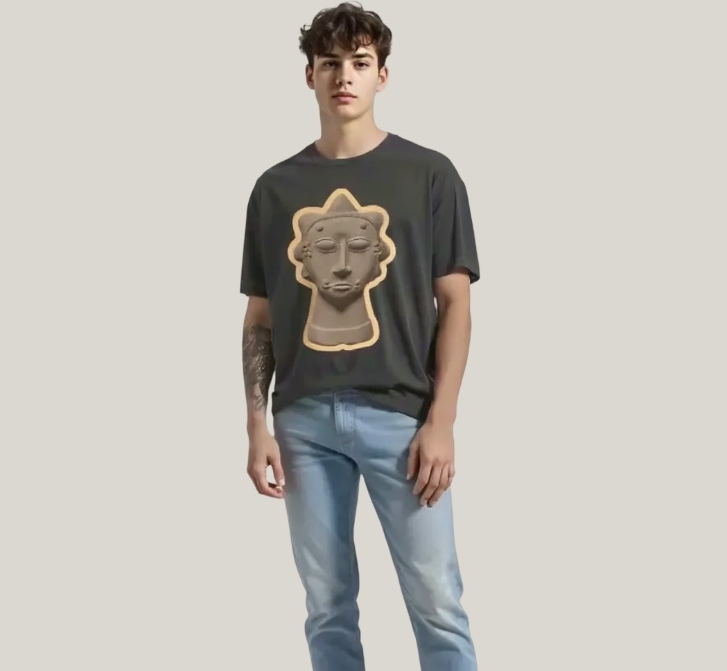 SOLID BRVYS-HEAD LOGO OVERSIZED T-SHIRT
