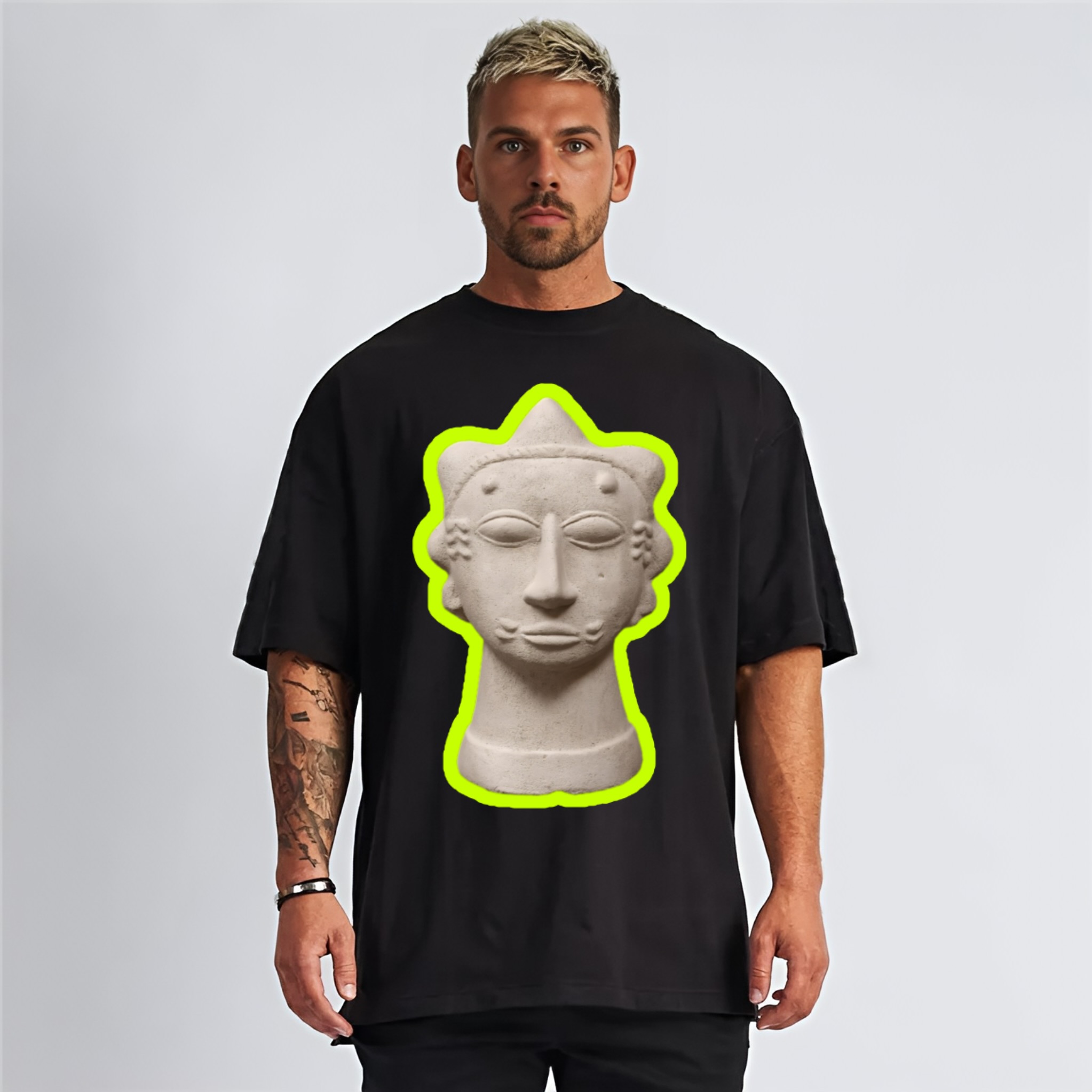 SOLID BRVYS-HEAD LOGO OVERSIZED T-SHIRT