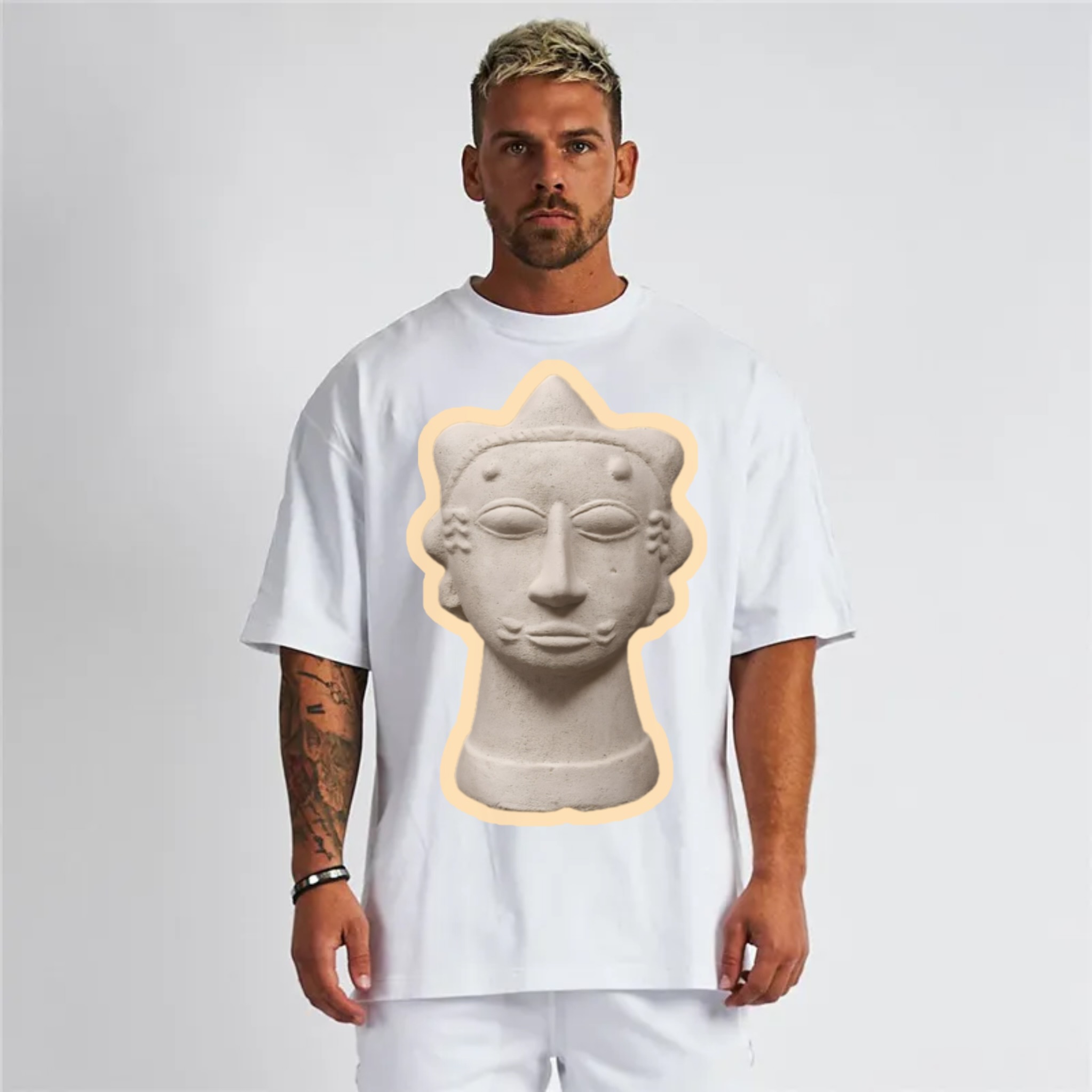 SOLID BRVYS-HEAD LOGO OVERSIZED T-SHIRT