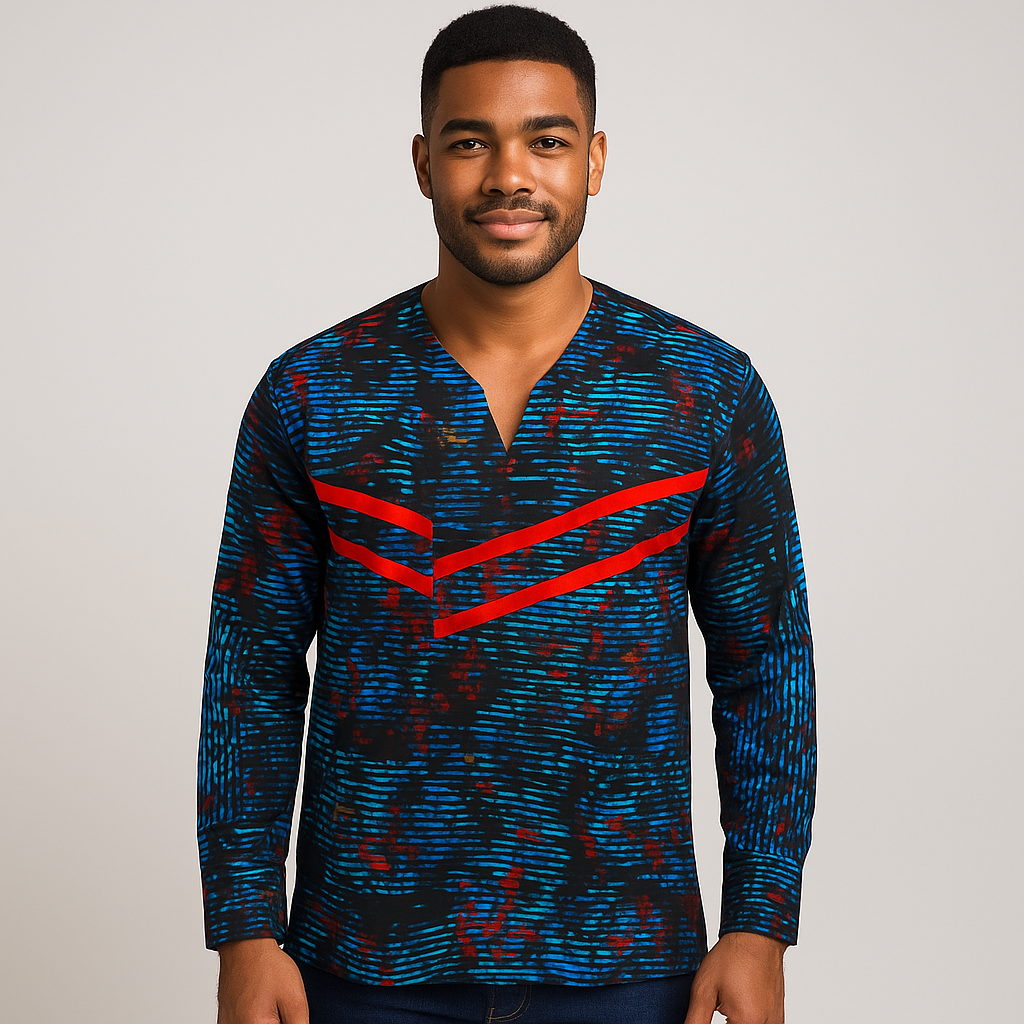 Midnight Waves Ankara Shirt
