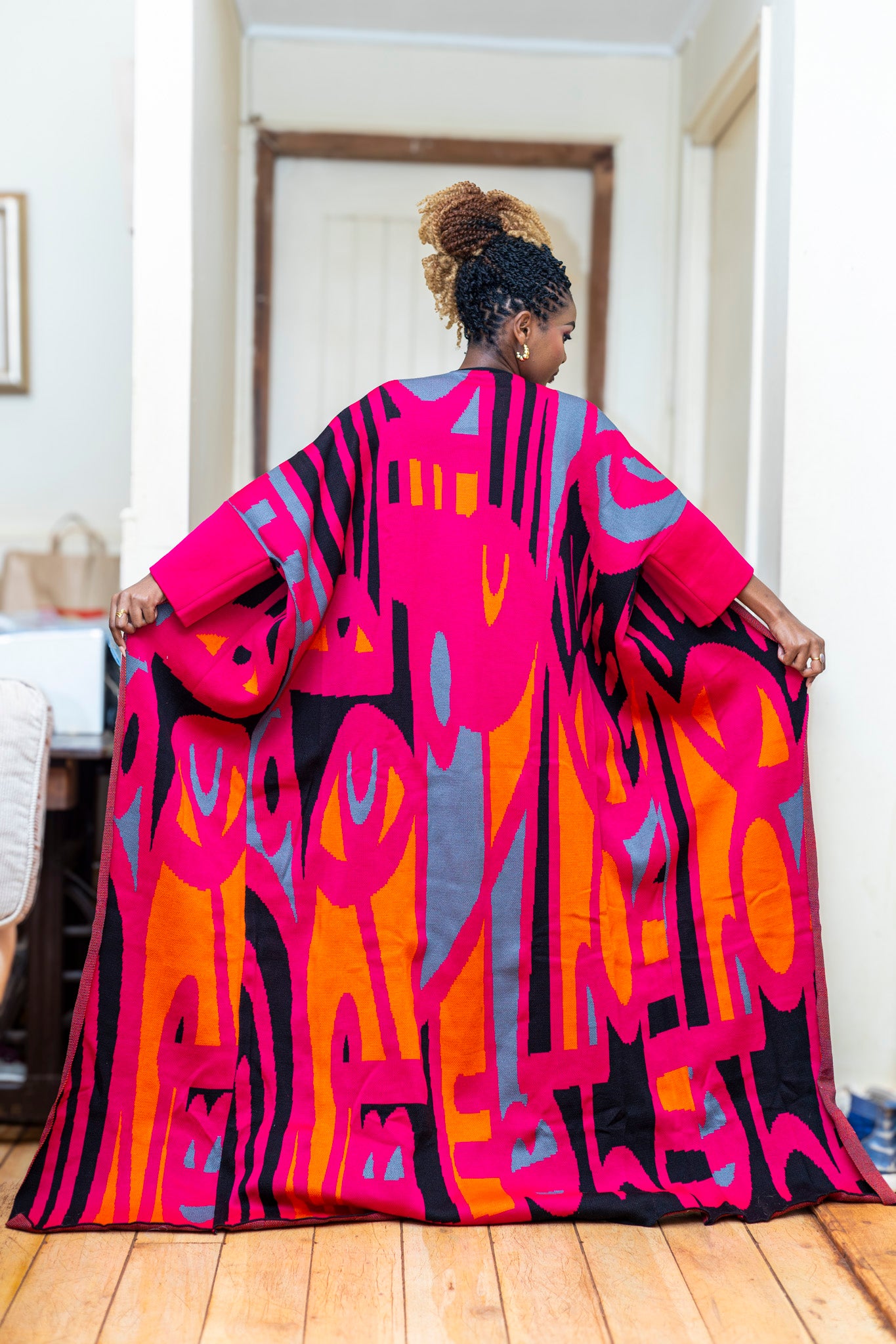 Maple Print Kimono - Pink